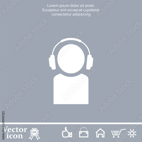Vector icon of white color on a gray background