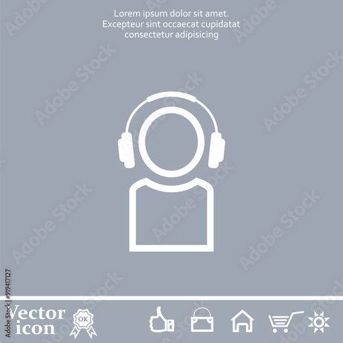 Vector icon of white color on a gray background