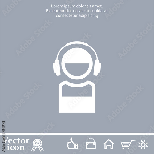 Vector icon of white color on a gray background