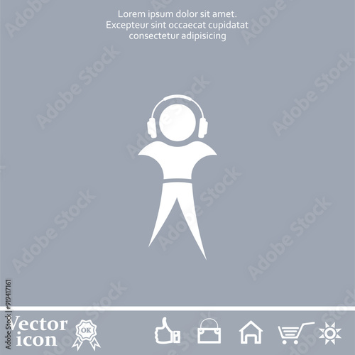 Vector icon of white color on a gray background