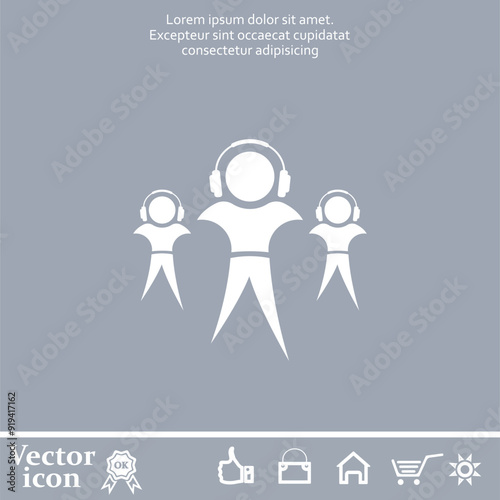 Vector icon of white color on a gray background