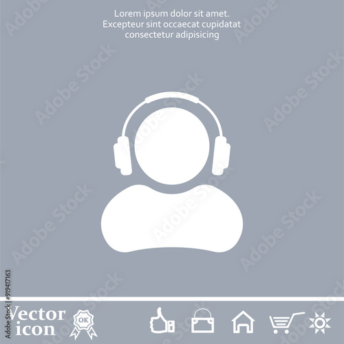 Vector icon of white color on a gray background