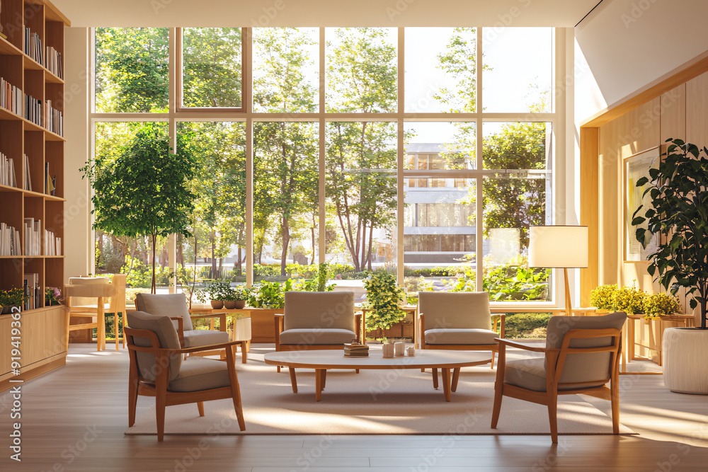 Modern Living Room with Large Windows and Natural Light. Modern Living Room with Large Windows and Natural Light.