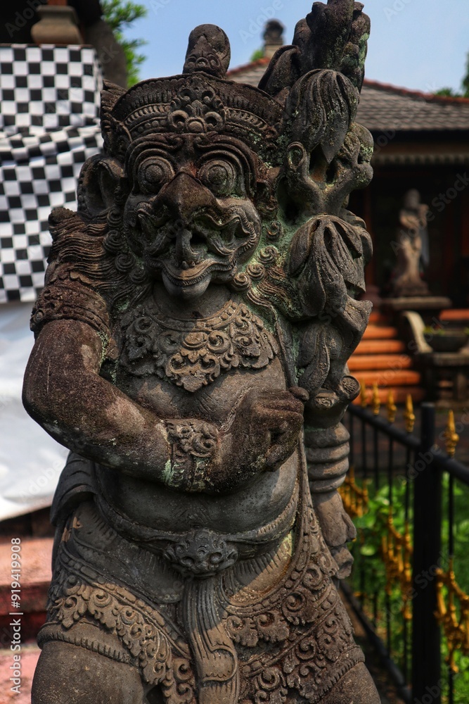 The Dwarapala statue is also called the door guard in Hindu and Buddhist teachings. The Dwarapala statue is also called the door guard in Hindu and Buddhist teachings.