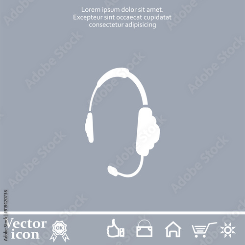 Vector icon of white color on a gray background