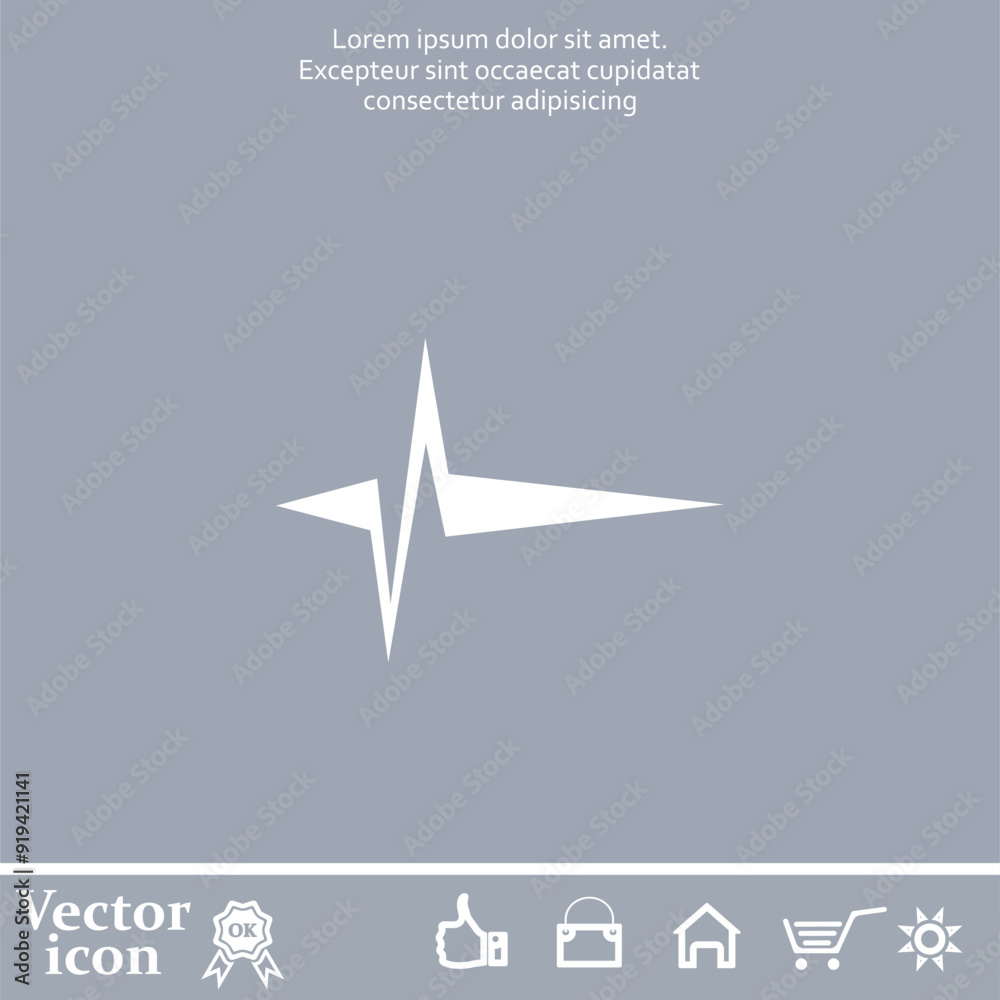 Obraz premium Vector icon of white color on a gray background