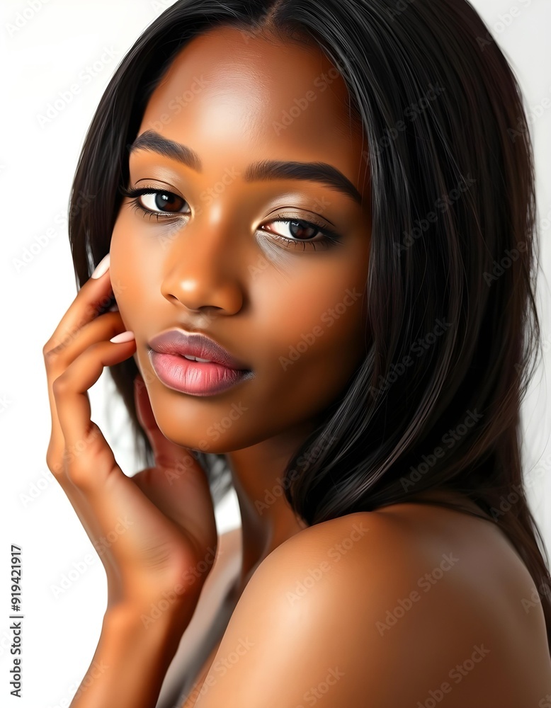 Minimalist Portrait of a Young Woman with Natural Beauty Minimalist Portrait of a Young Woman with Natural Beauty