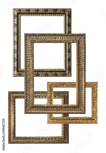 A magnificent and original Baroque wooden frames, set on PNG background