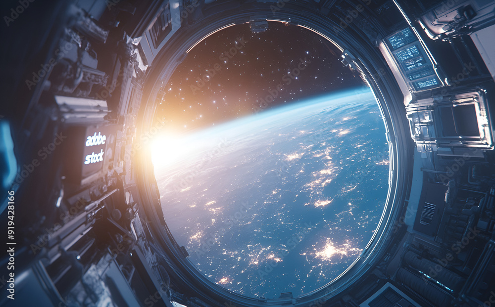 View of earth from inside of a spacecraft, Ai
View of earth from inside of a spacecraft, Ai