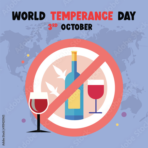 World Temperance Day Post Design Vector Awareness and Healthy Living Social Media Graphics