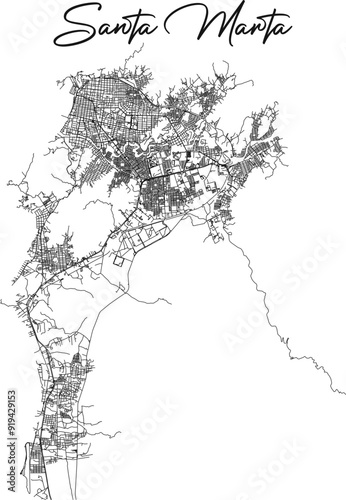 Plano urbano de Santa Marta, Colombia