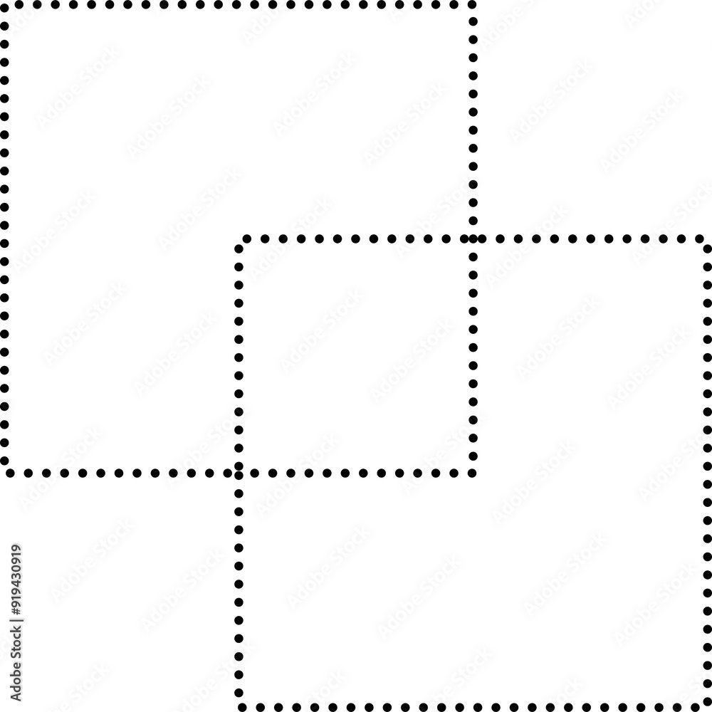 Set of square dot line shapes. Design elements Set of square dot line shapes. Design elements