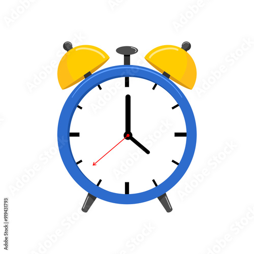 blue alarm clock vector illustration cute icon alarm clock