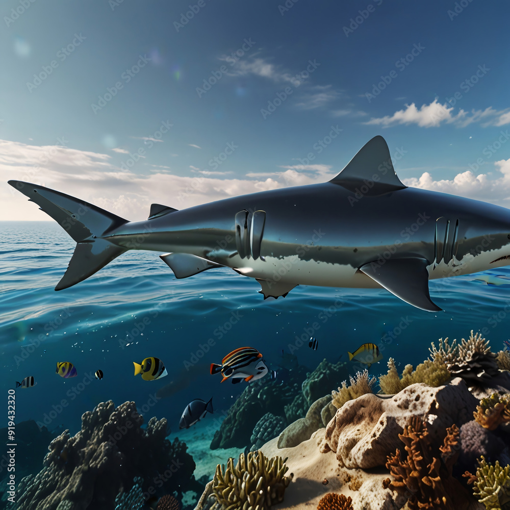 Fototapeta premium shark in the sea