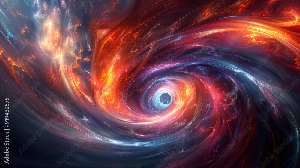 Abstract Swirling Vortex of Fire and Ice Abstract Swirling Vortex of Fire and Ice