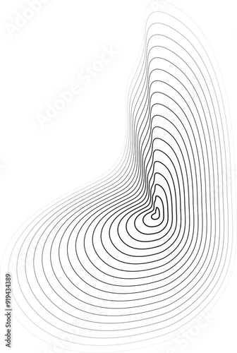 Circle dynamic line halftone fluid shape for tech, icon, symbol