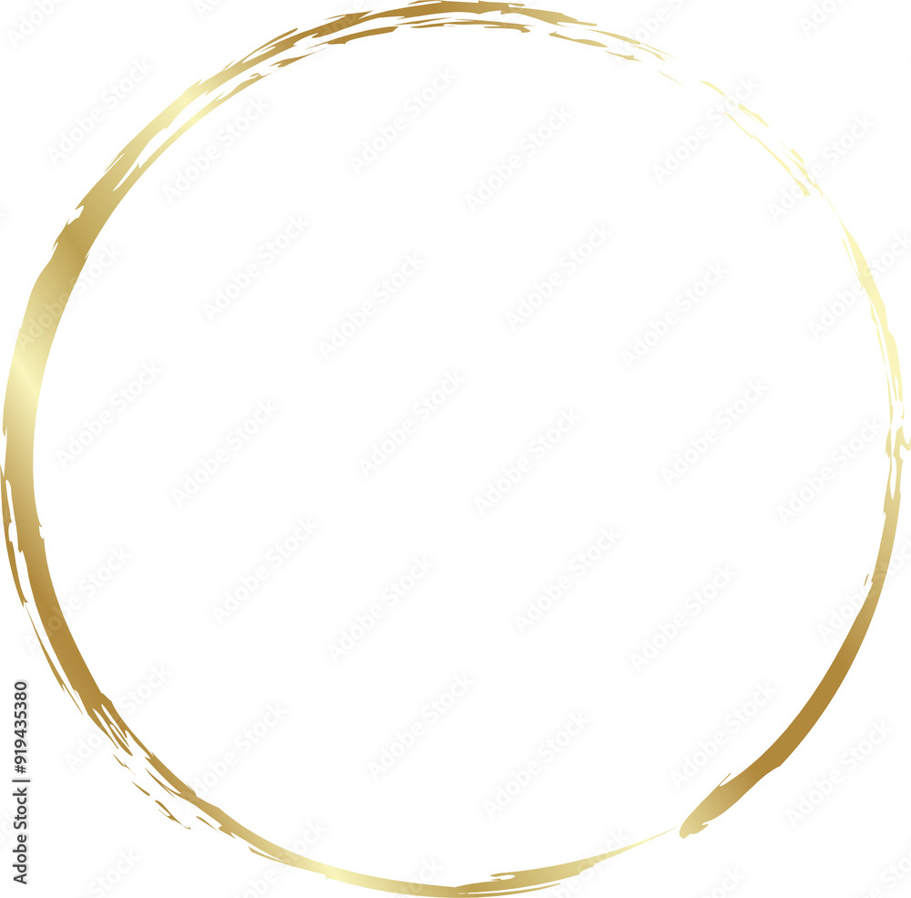 Golden brush circles. Elements for design