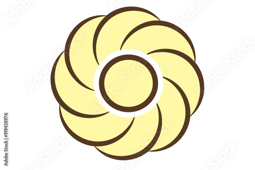 かわいい黄色の花の形のロールケーキ