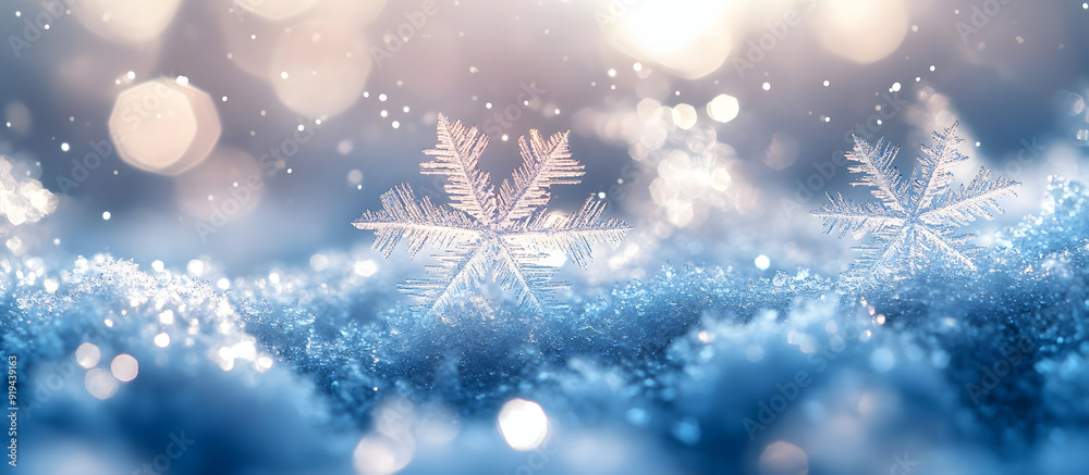 A serene winter scene featuring delicate snowflakes resting on a soft, snowy surface, creating a magical, tranquil atmosphere. A serene winter scene featuring delicate snowflakes resting on a soft, snowy surface, creating a magical, tranquil atmosphere.
