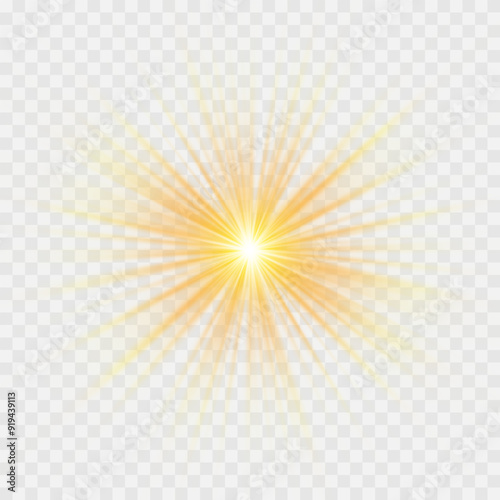 Light star gold png. Light sun gold png. Light flash gold png. vector illustrator. summer season beach