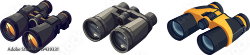 In this cartoon icon, binoculars are used for optical spy vision