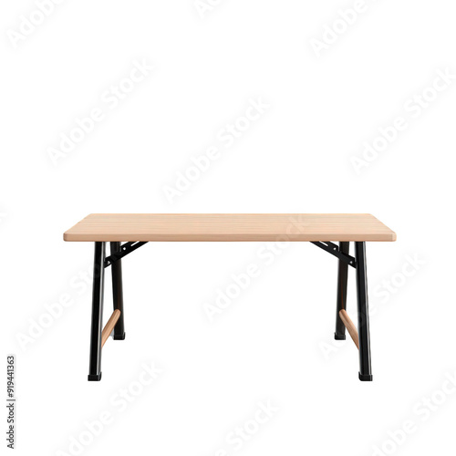 This is a modern folding table with a sleek, minimalist design, perfect for various functions and spaces.