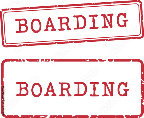 Boarding Rubber Stamp Vector