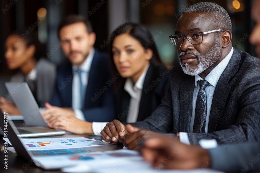 Thoughtful Businessman at a Meeting Thoughtful Businessman at a Meeting