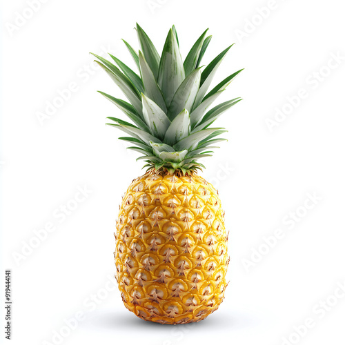 Ripe pineapple isolated on white background
