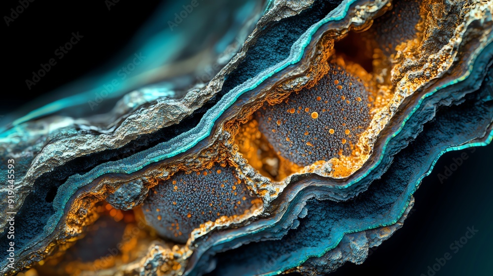 An electron microscope's view of the mineral content within the mantle rock core An electron microscope's view of the mineral content within the mantle rock core