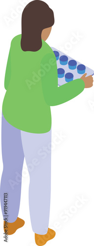 Female factory worker is holding a blister pack of pills in a pharmaceutical manufacturing plant
