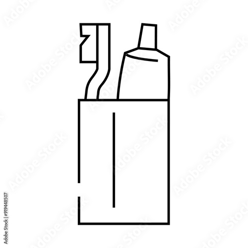 toothbrush holder line icon vector. toothbrush holder sign. isolated contour symbol black illustration