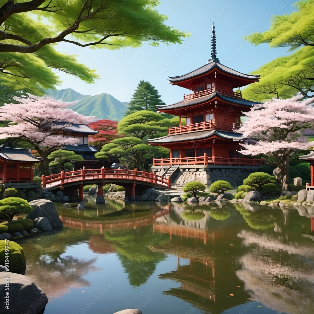 Naklejka premium pavilion in garden