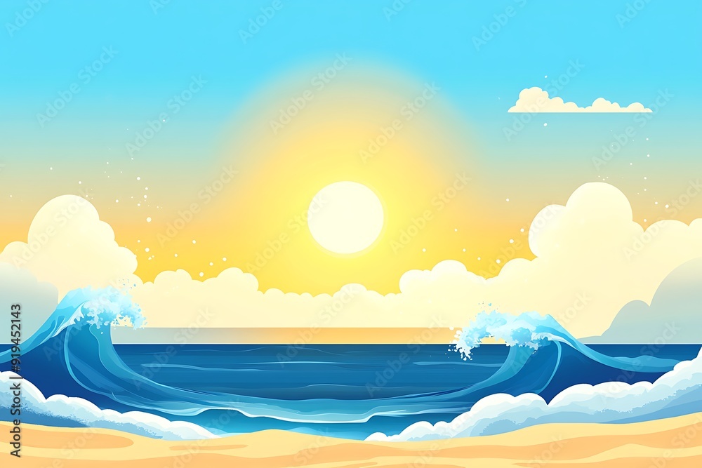 Sunset Over a Tranquil Ocean Scene Sunset Over a Tranquil Ocean Scene