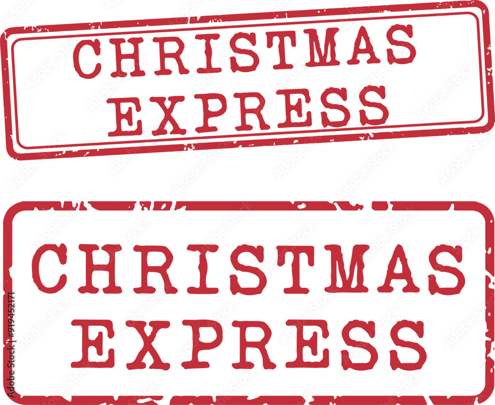 Christmas Express Stamp Vector Set Christmas Express Stamp Vector Set