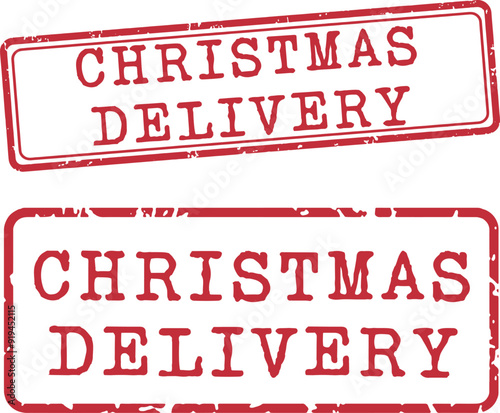 Christmas Delivery Stamp Vector Set