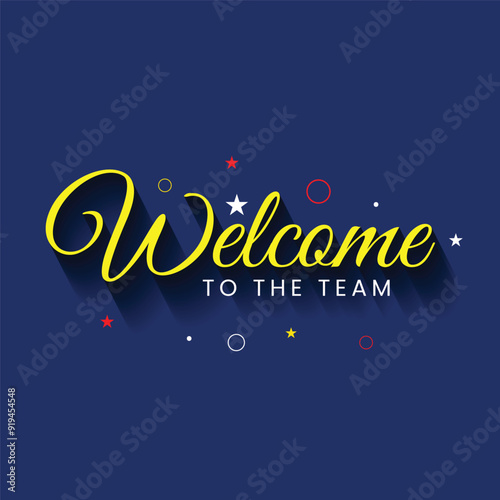Welcome to the team typography banner template design. Welcome handwritten text for hiring employee. welcome to the team banner for company  recruitment process.