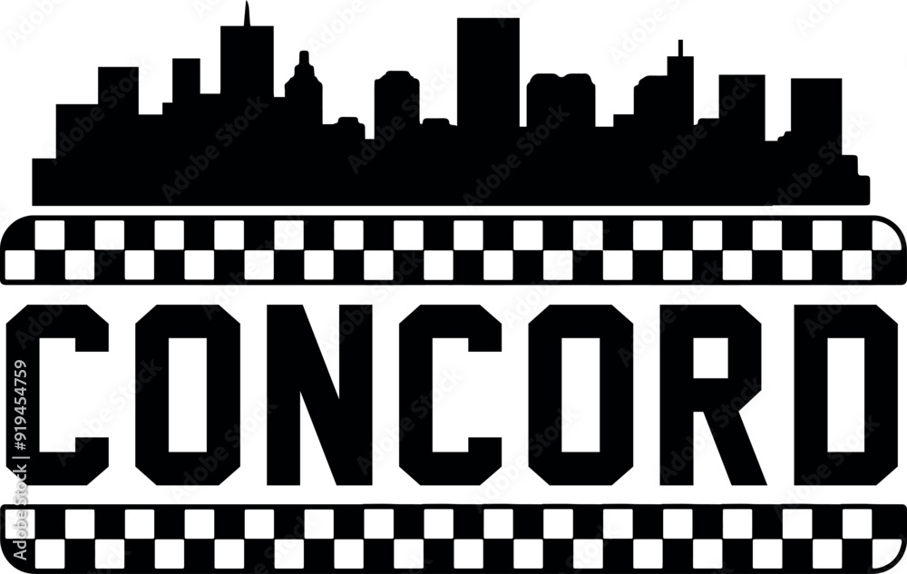 Fototapeta premium Concord California Skyline Vector