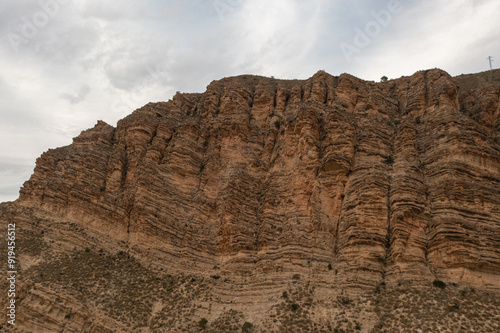 Aerial view of semi arid mountains in Murcia photo