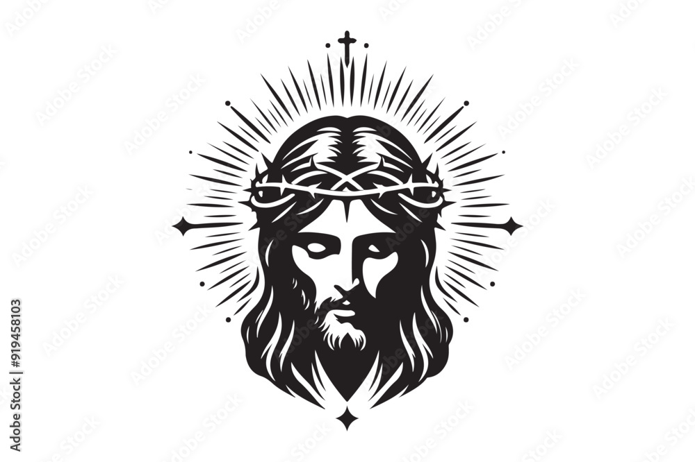 Jesus had silhouette vector illustration Jesus had silhouette vector illustration
