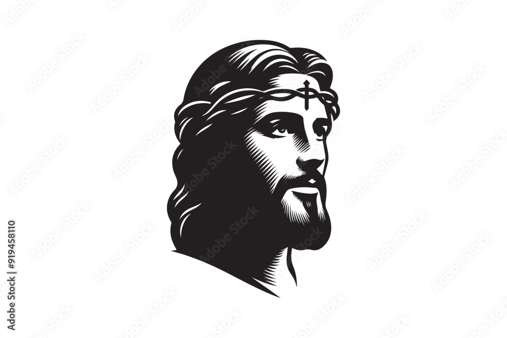 Jesus had silhouette vector illustration Jesus had silhouette vector illustration