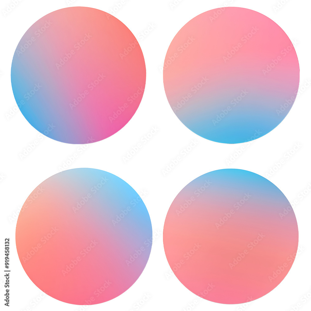 Set of gradient color designs on a white background Set of gradient color designs on a white background