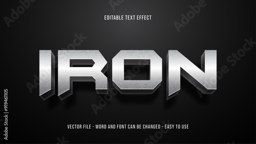 Editable text effect iron theme