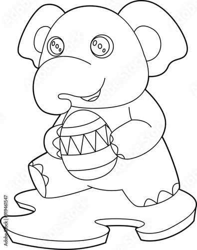 Elephant Easter Easter egg Animal Vector Graphic Art Illustration