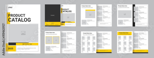 Product Catalog Design Template, Catalogue design for Company Catalog, furniture, fashion, Beauty yellow and black Product Catalogue layout