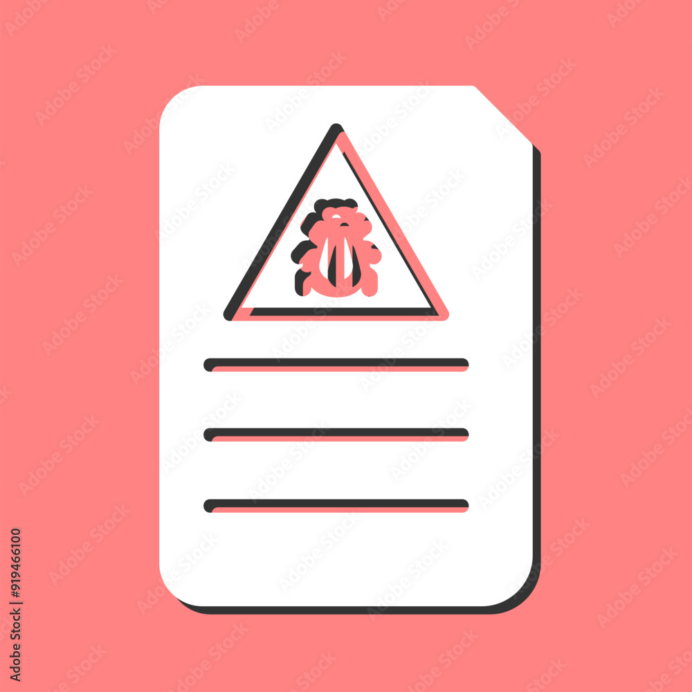 Bug Document Vector Icon Bug Document Vector Icon