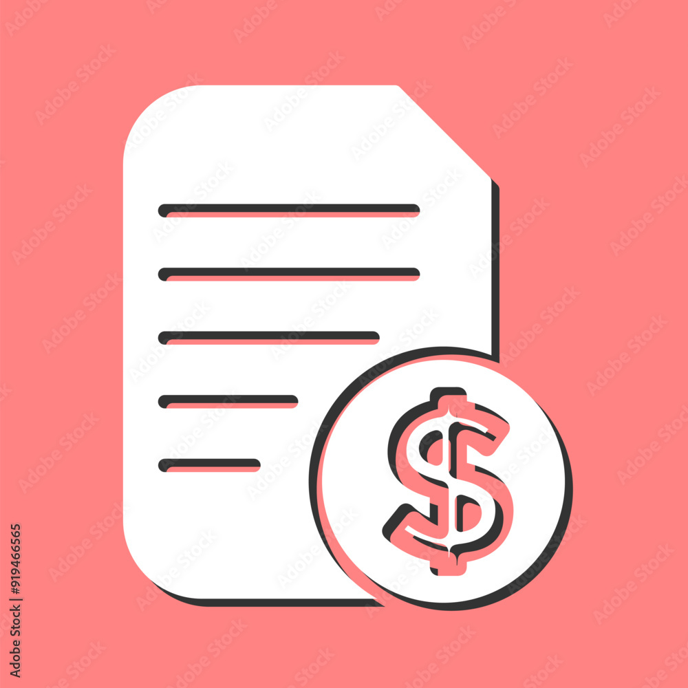 Dollar Document Vector Icon Dollar Document Vector Icon