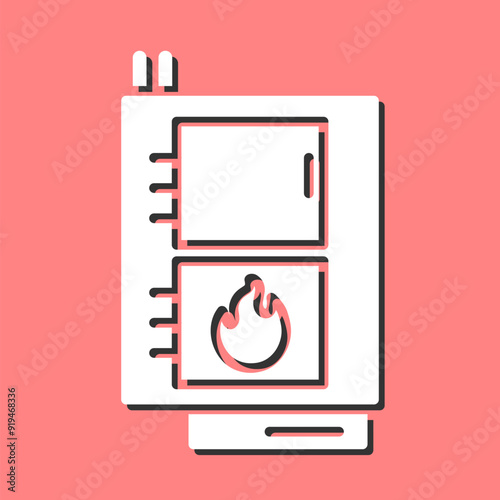 Solid Fuel Boiler Vector Icon