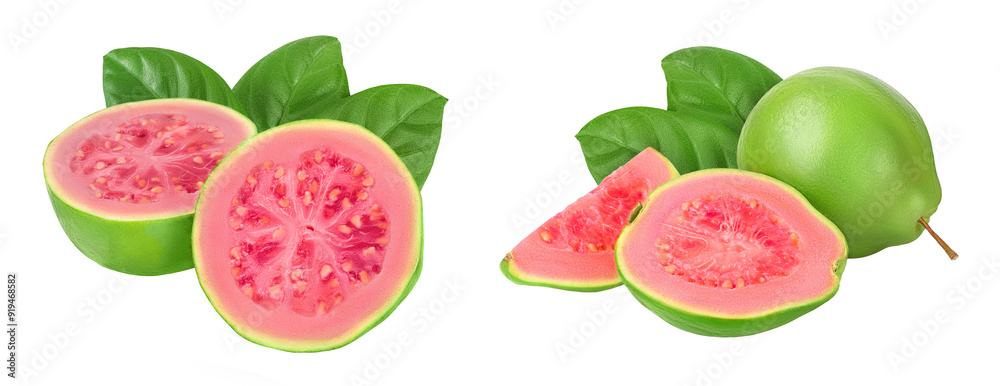 Guava fruit isolated on white background with full depth of field Guava fruit isolated on white background with full depth of field