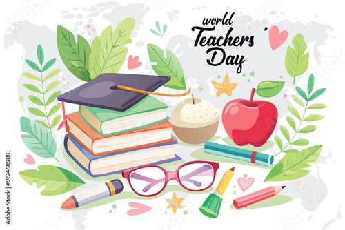 World Teachers Day Background Vector Inspirational and Educational Design for Celebrations